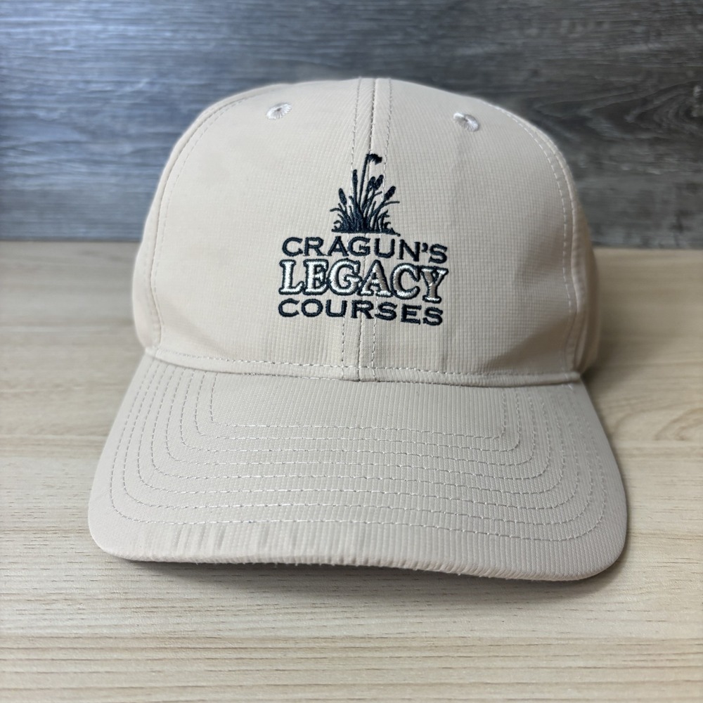 Cragun's Legacy Courses Hat Cap Strap Back Beige Golf Embroidered Mens Outdoor